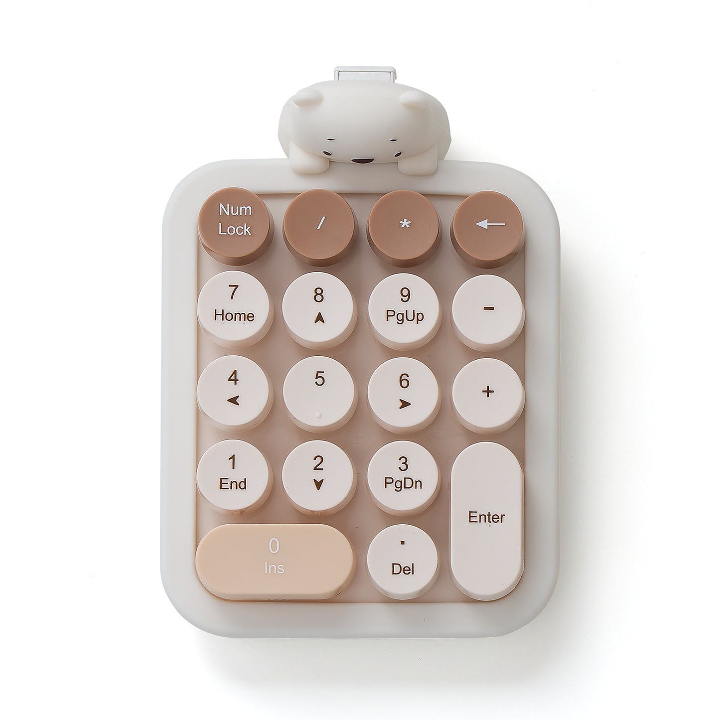 Colorful Wireless Numeric Keypad with Bear Silicone Case, Cute Bubble Numpad