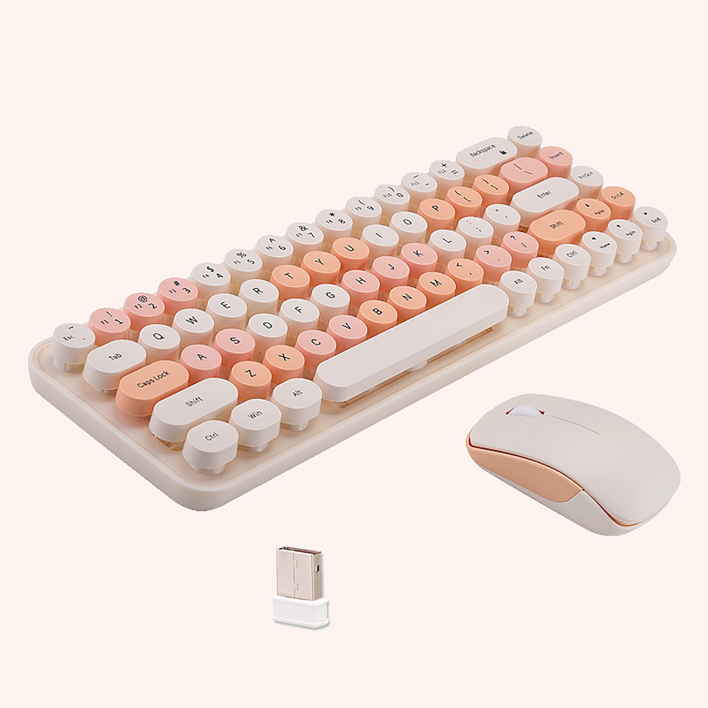 Compact 68 Key Colorful Wireless Keyboard and Mouse Combo