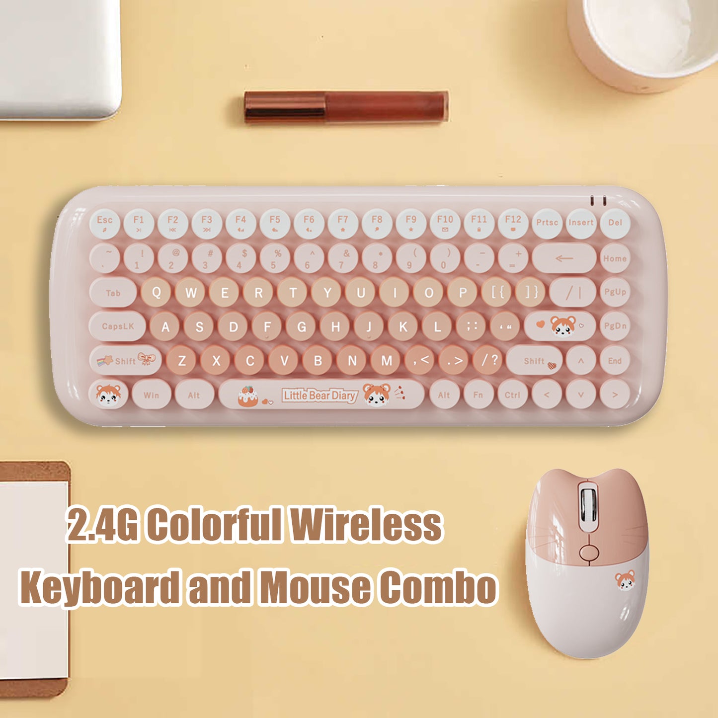 Candy Color 80% TKL Wireless Keyboard and Mouse Combo