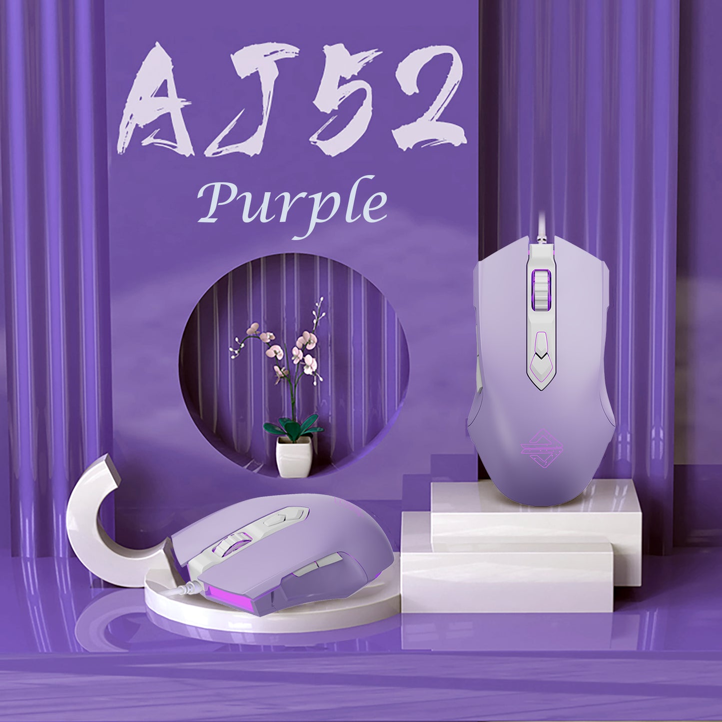 RGB Wired Gaming Mouse, Aesthetic Girls Mouse