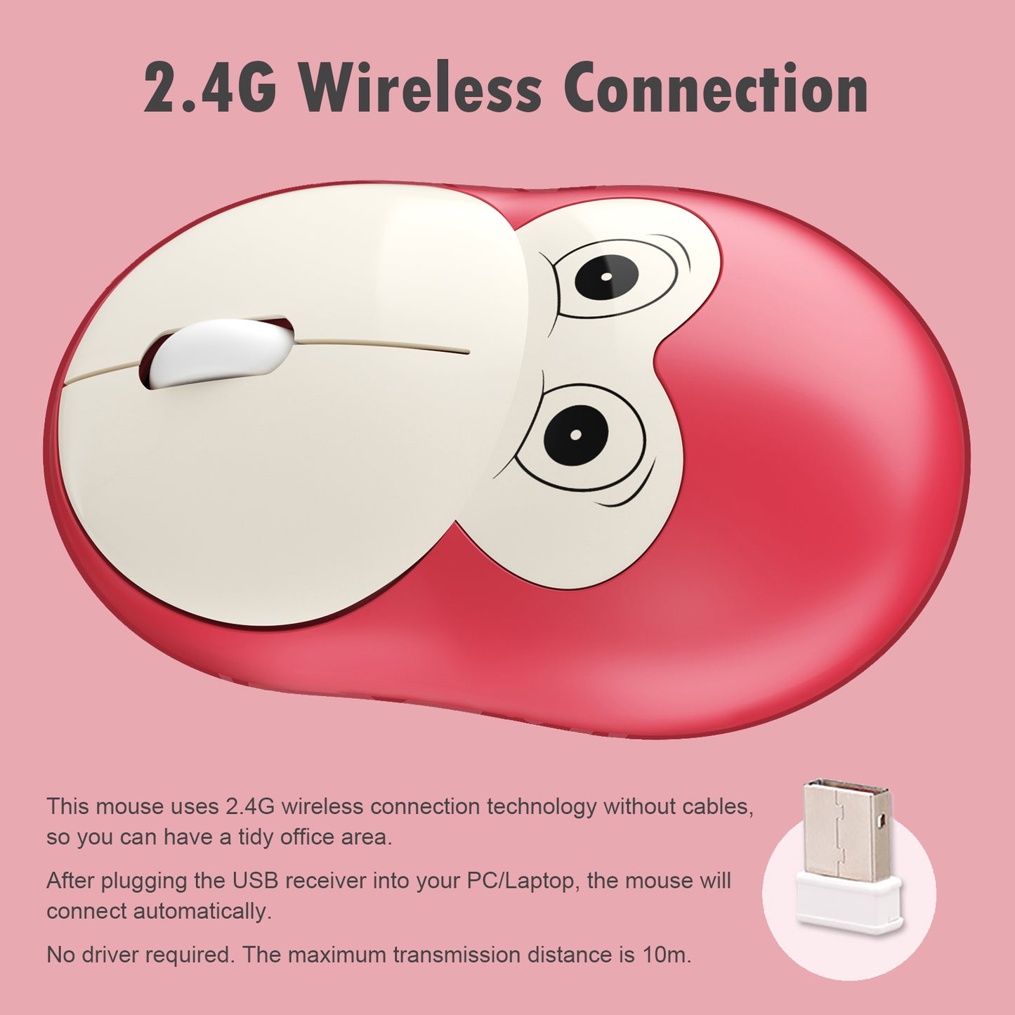 Cute Monkey Wireless Mouse, Lightweight Silent Kids Mouse
