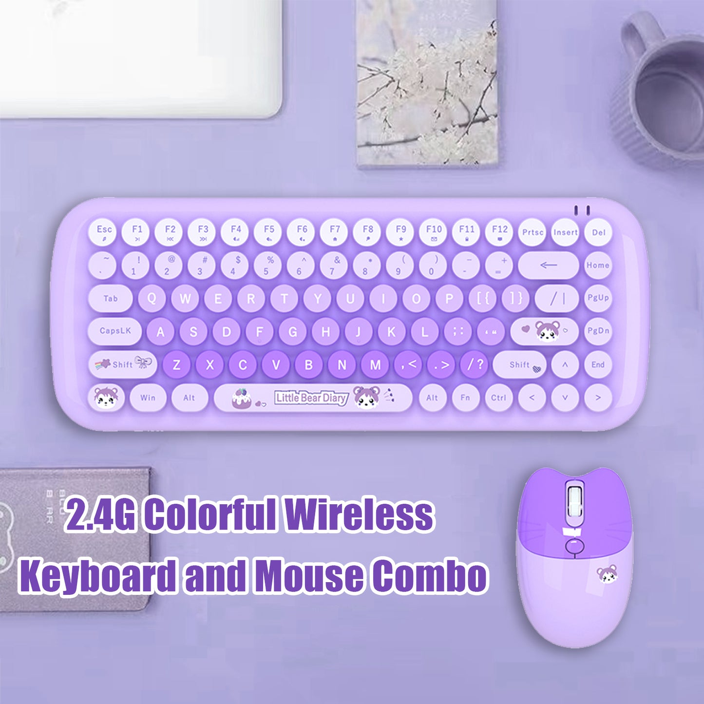 Candy Color 80% TKL Wireless Keyboard and Mouse Combo
