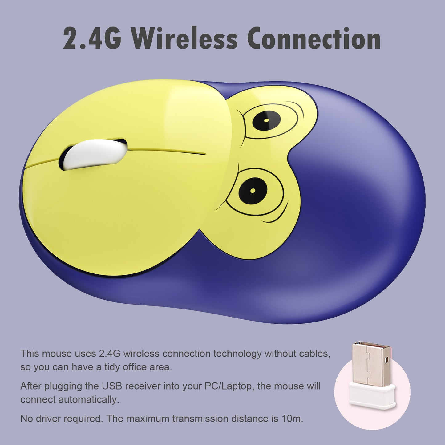 Cute Monkey Wireless Mouse, Lightweight Silent Kids Mouse
