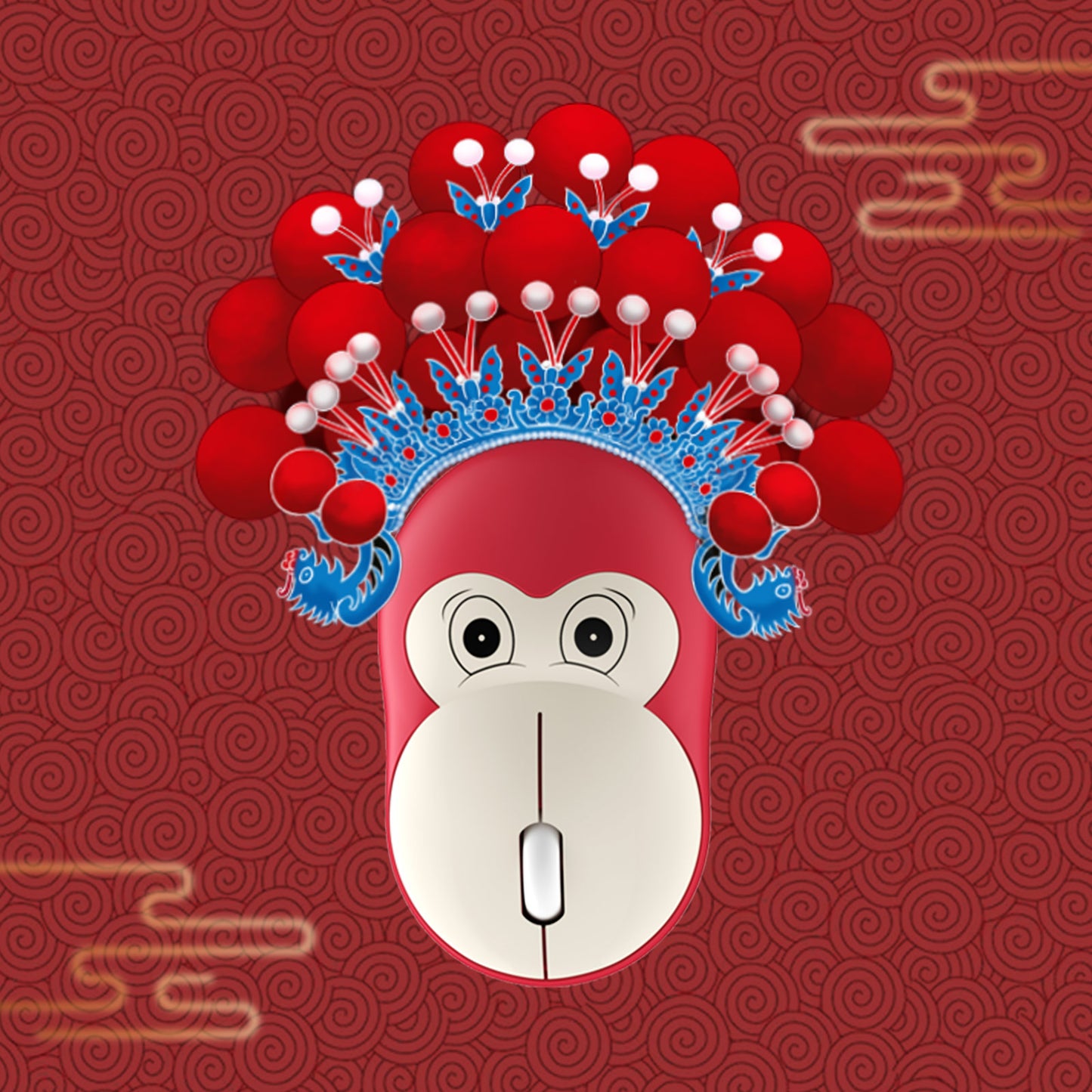 Cute Monkey Wireless Mouse, Lightweight Silent Kids Mouse