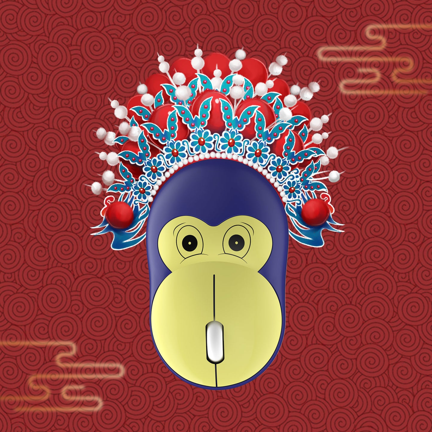 Cute Monkey Wireless Mouse, Lightweight Silent Kids Mouse