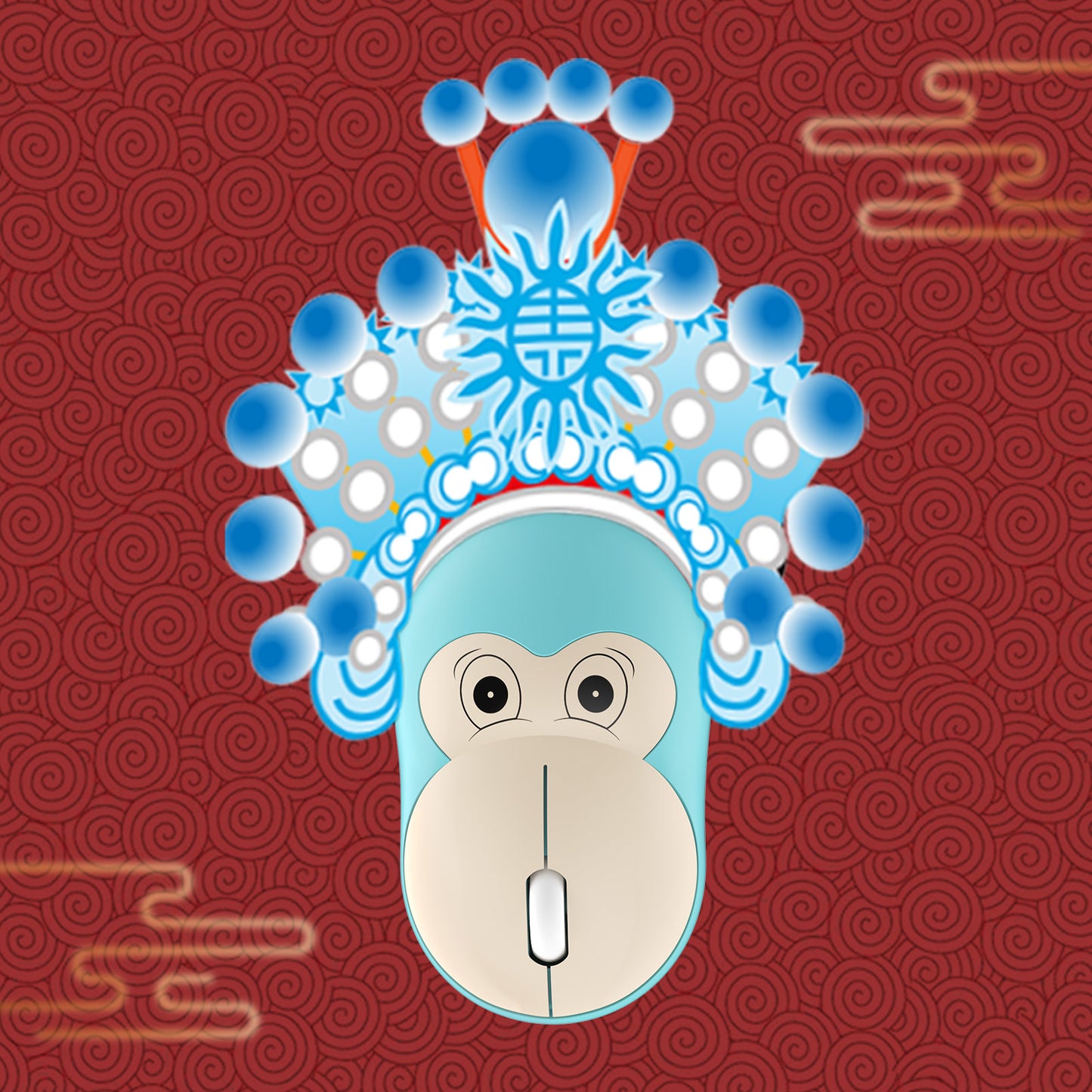 Cute Monkey Wireless Mouse, Lightweight Silent Kids Mouse