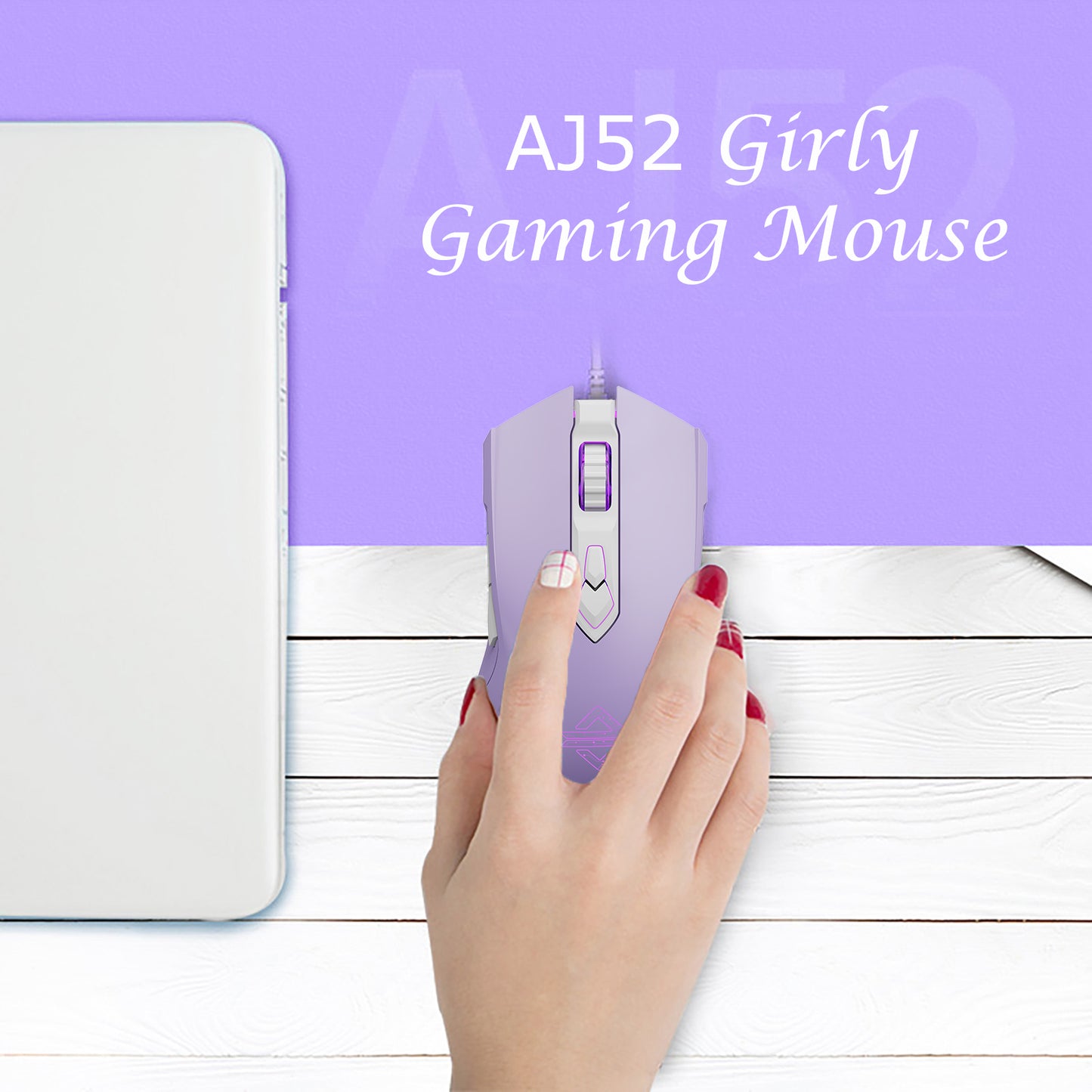 RGB Wired Gaming Mouse, Aesthetic Girls Mouse