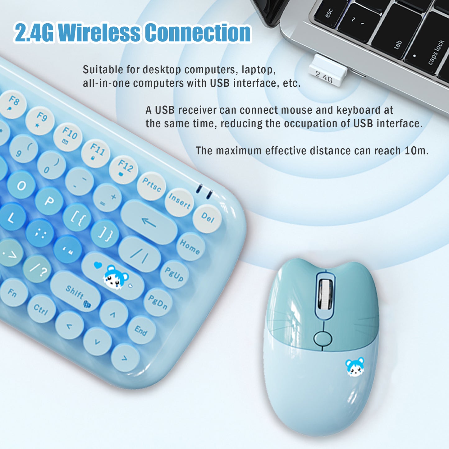 Candy Color 80% TKL Wireless Keyboard and Mouse Combo