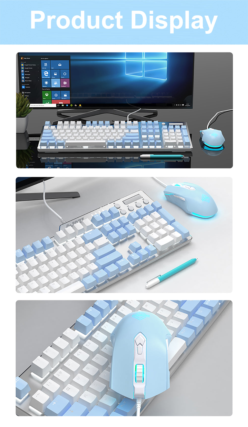 RGB Wired Gaming Mouse, Aesthetic Girls Mouse