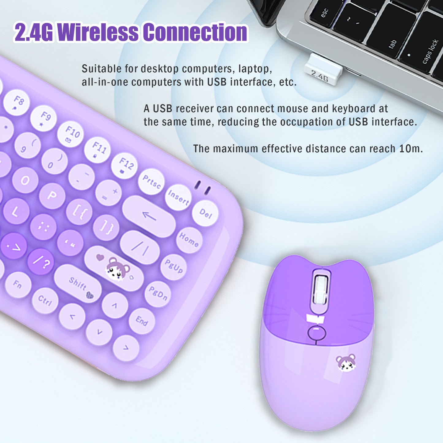 Candy Color 80% TKL Wireless Keyboard and Mouse Combo