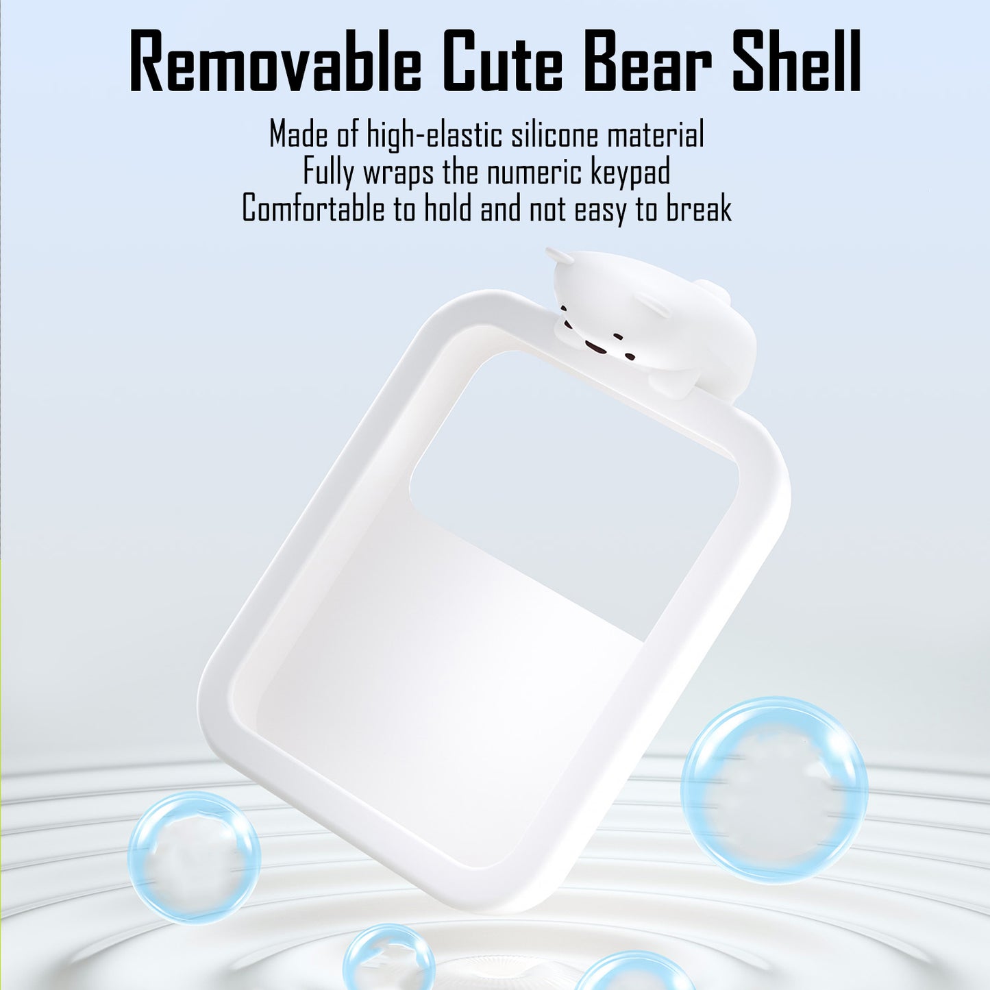 Colorful Wireless Numeric Keypad with Bear Silicone Case, Cute Bubble Numpad