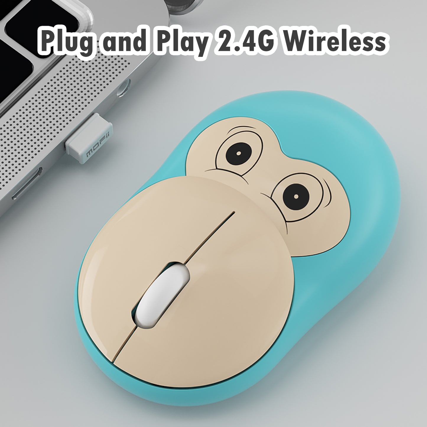 Cute Monkey Wireless Mouse, Lightweight Silent Kids Mouse