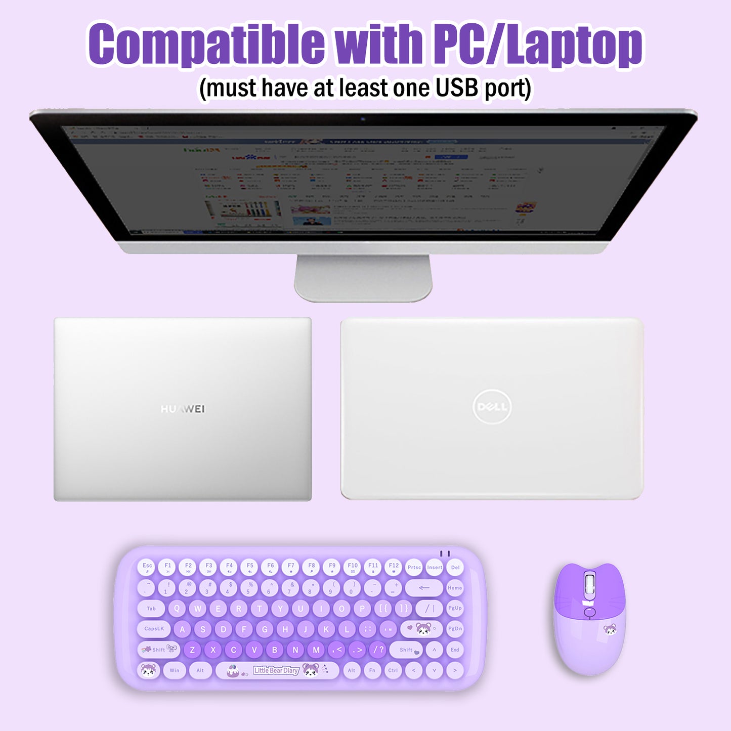Candy Color 80% TKL Wireless Keyboard and Mouse Combo
