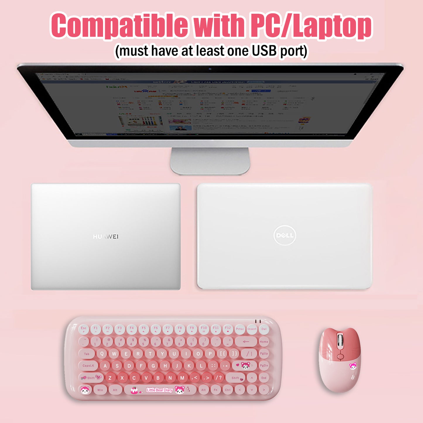 Candy Color 80% TKL Wireless Keyboard and Mouse Combo