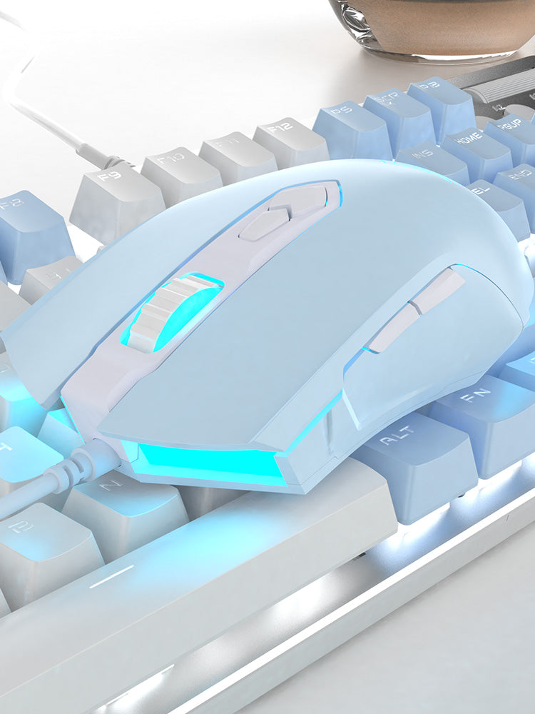 RGB Wired Gaming Mouse, Aesthetic Girls Mouse