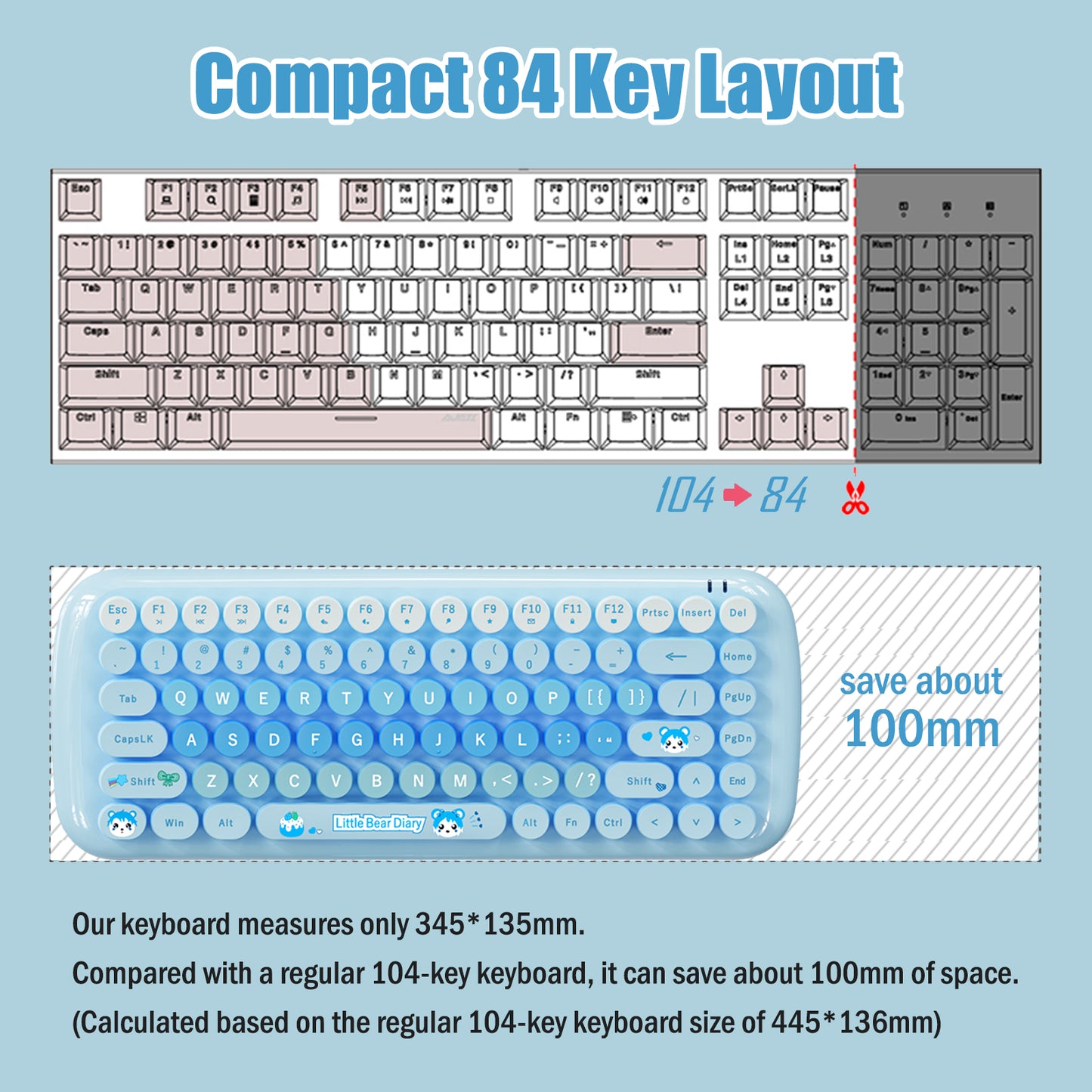 Candy Color 80% TKL Wireless Keyboard and Mouse Combo
