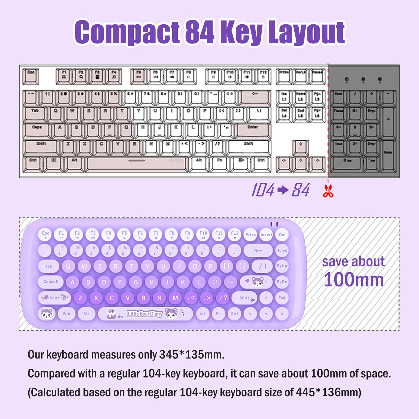 Candy Color 80% TKL Wireless Keyboard and Mouse Combo