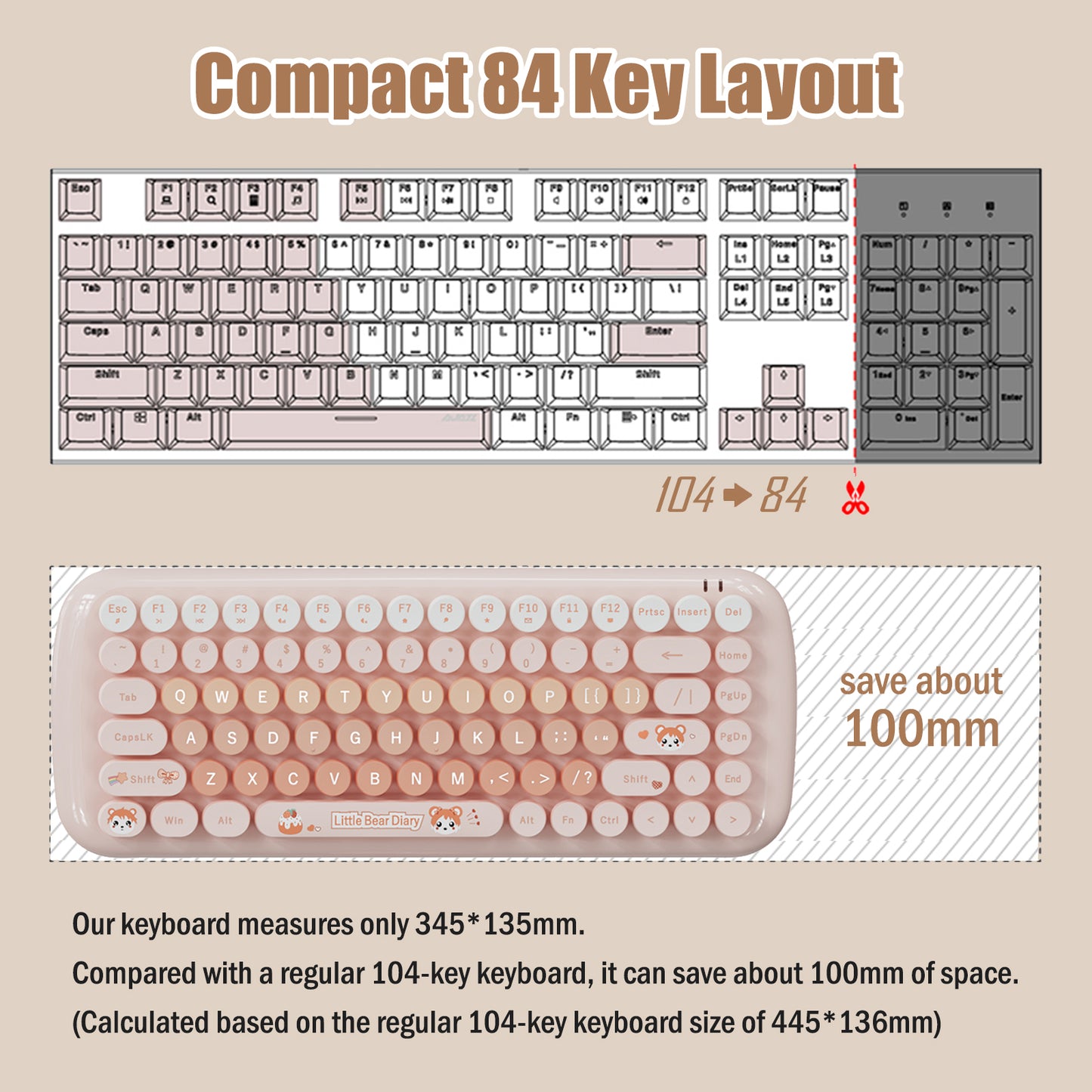 Candy Color 80% TKL Wireless Keyboard and Mouse Combo