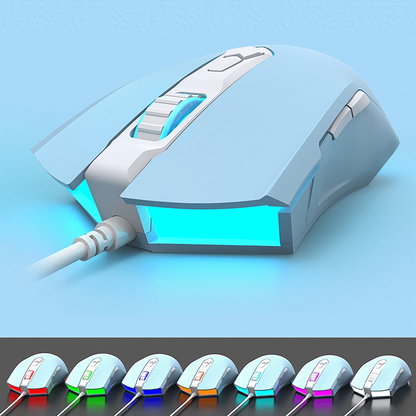 RGB Wired Gaming Mouse, Aesthetic Girls Mouse