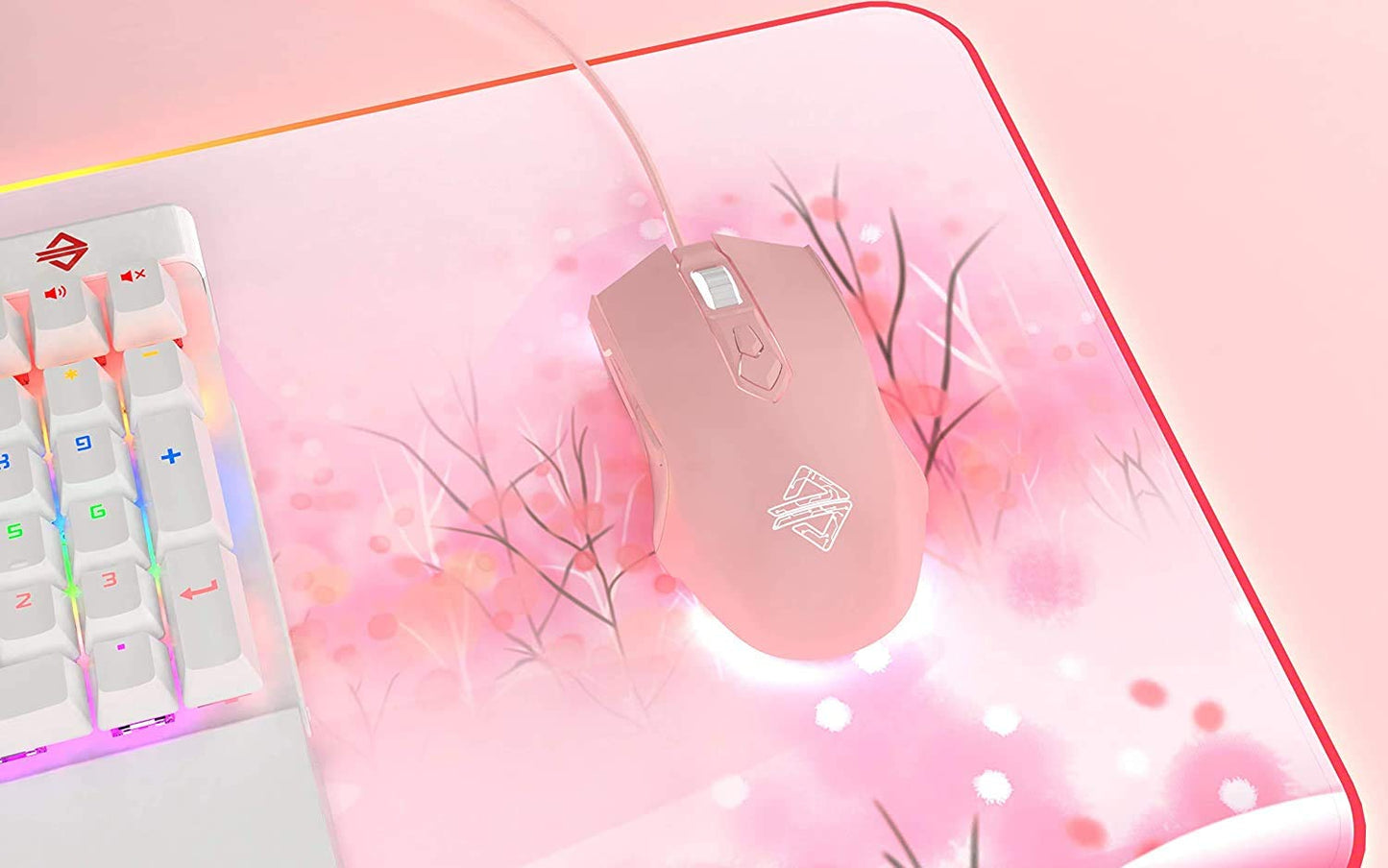 RGB Wired Gaming Mouse, Aesthetic Girls Mouse