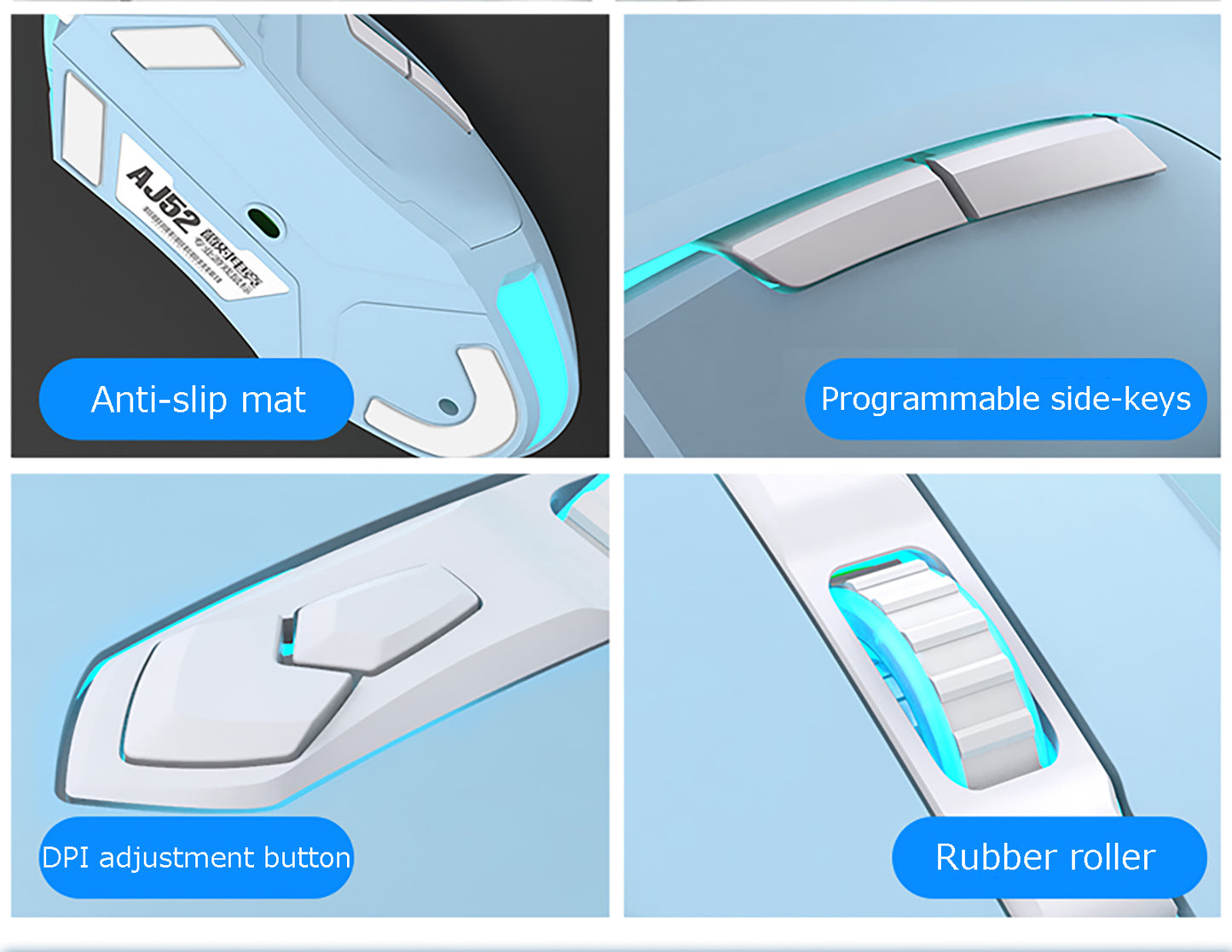 RGB Wired Gaming Mouse, Aesthetic Girls Mouse