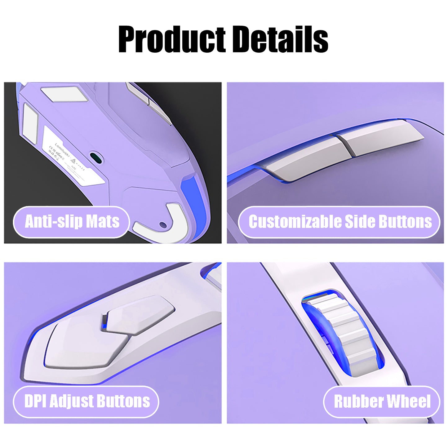 RGB Wired Gaming Mouse, Aesthetic Girls Mouse