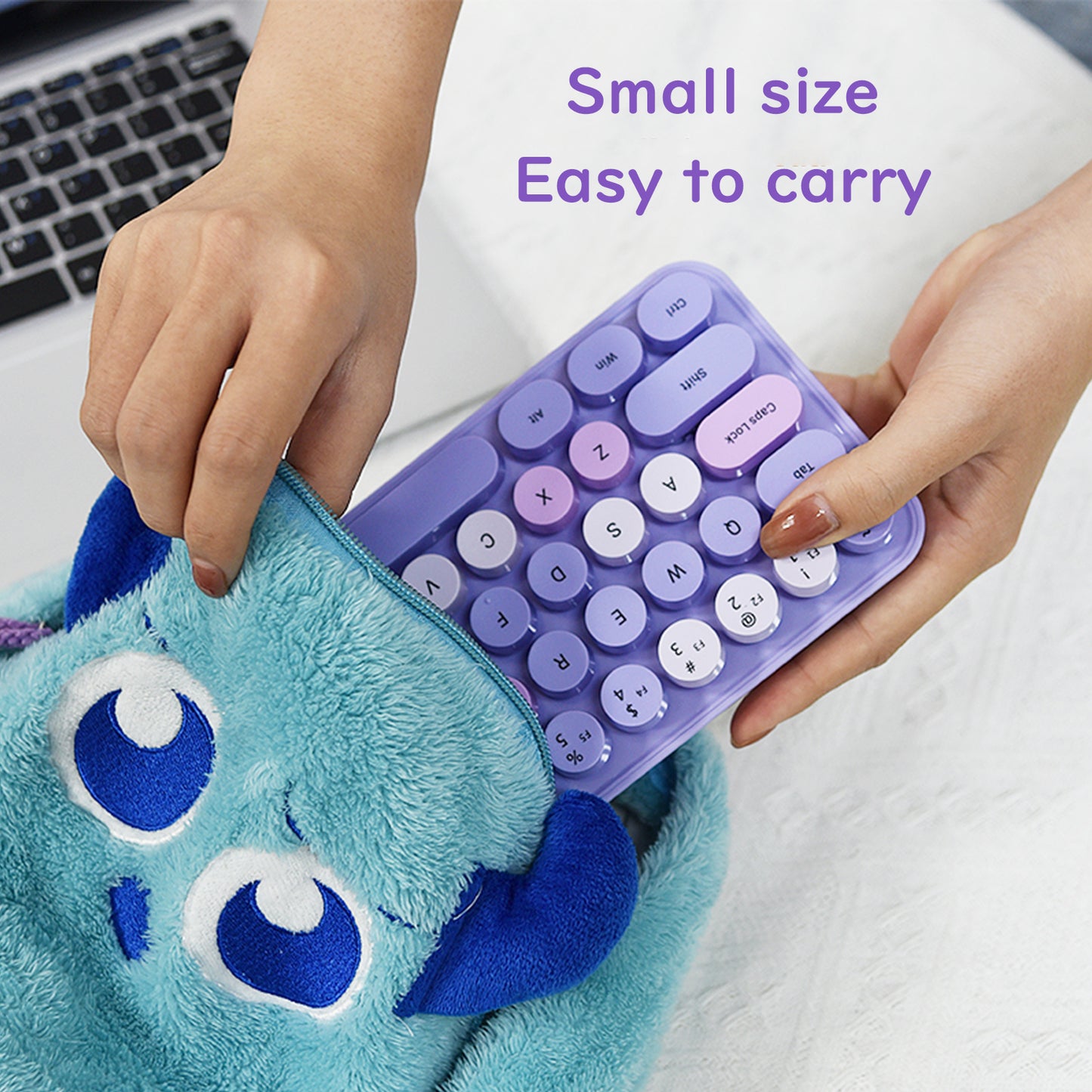 Compact 68 Key Colorful Wireless Keyboard and Mouse Combo