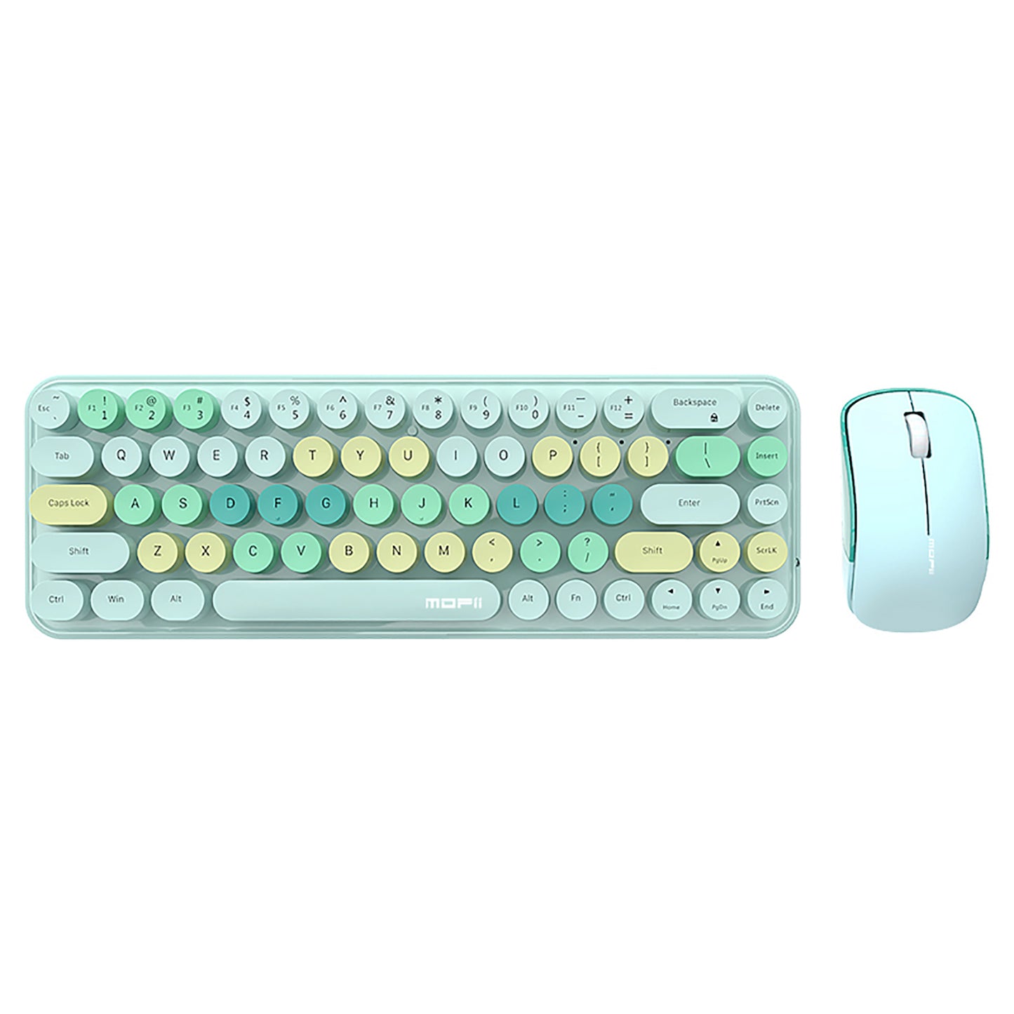 Compact 68 Key Colorful Wireless Keyboard and Mouse Combo