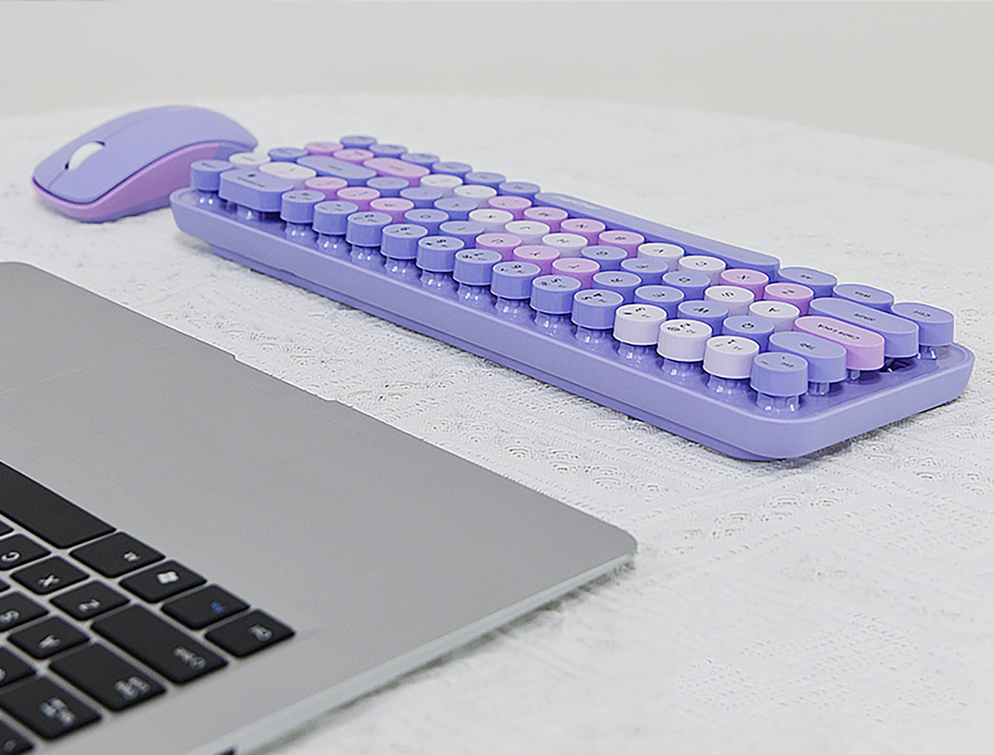 Compact 68 Key Colorful Wireless Keyboard and Mouse Combo