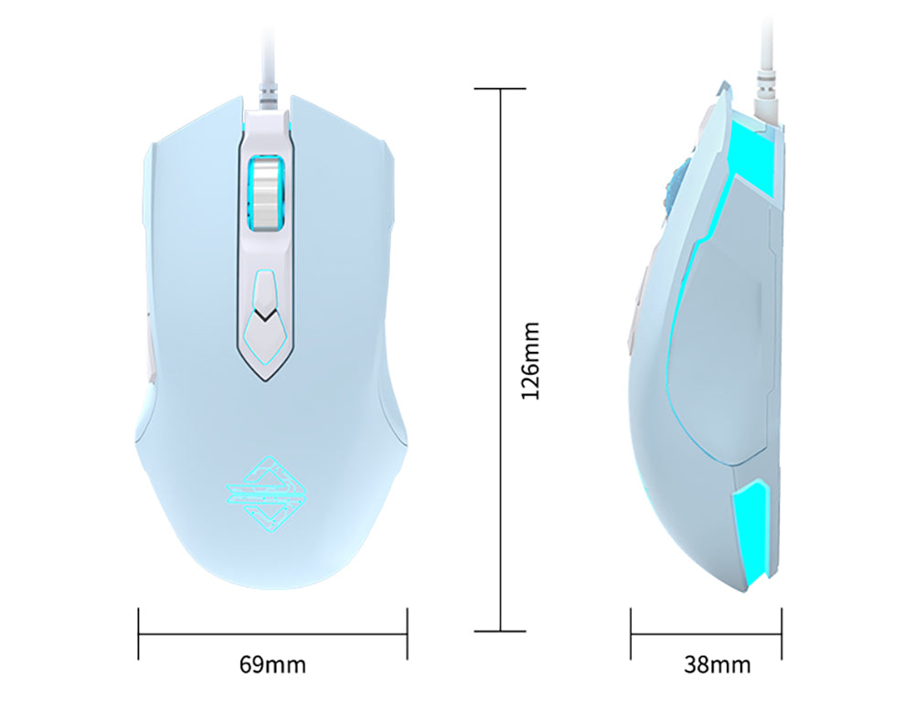 RGB Wired Gaming Mouse, Aesthetic Girls Mouse