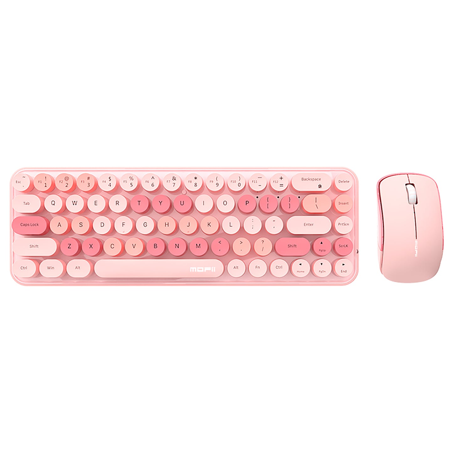 Compact 68 Key Colorful Wireless Keyboard and Mouse Combo