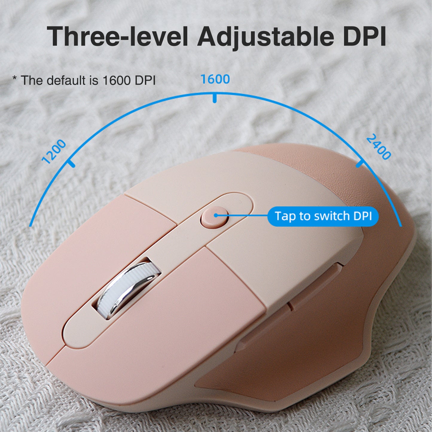 Colorful Wireless Ergonomic Keyboard and Mouse Combo with PU Wrist Rest