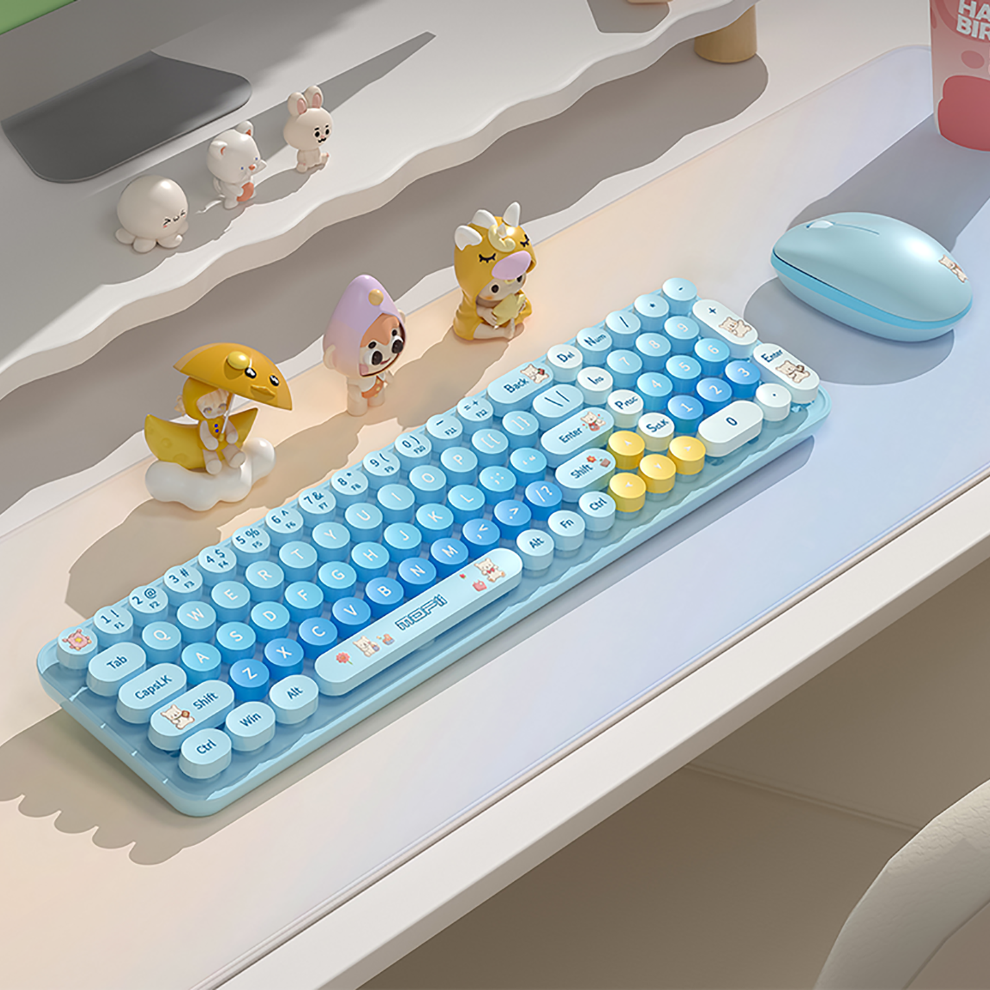 Baby Bear Compact Wireless Keyboard and Mouse Combo With Tenkey