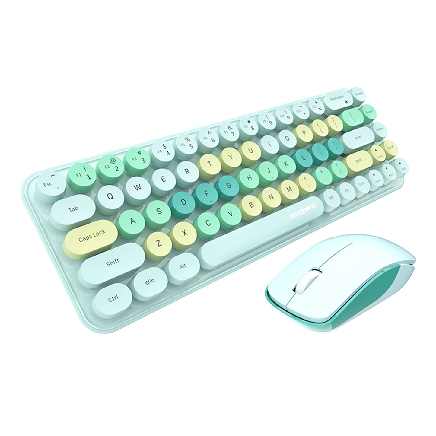 Compact 68 Key Colorful Wireless Keyboard and Mouse Combo