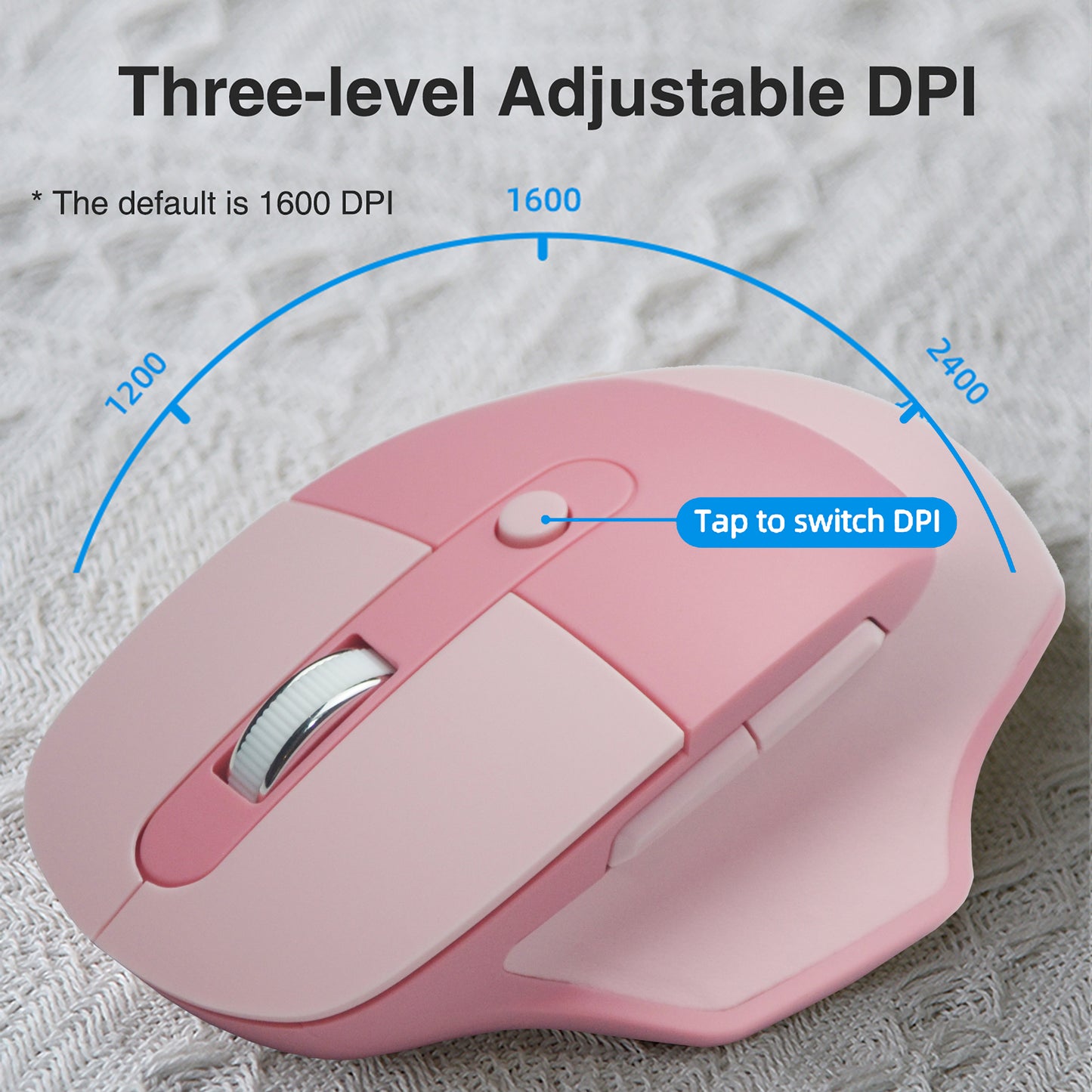 Colorful Wireless Ergonomic Keyboard and Mouse Combo with PU Wrist Rest