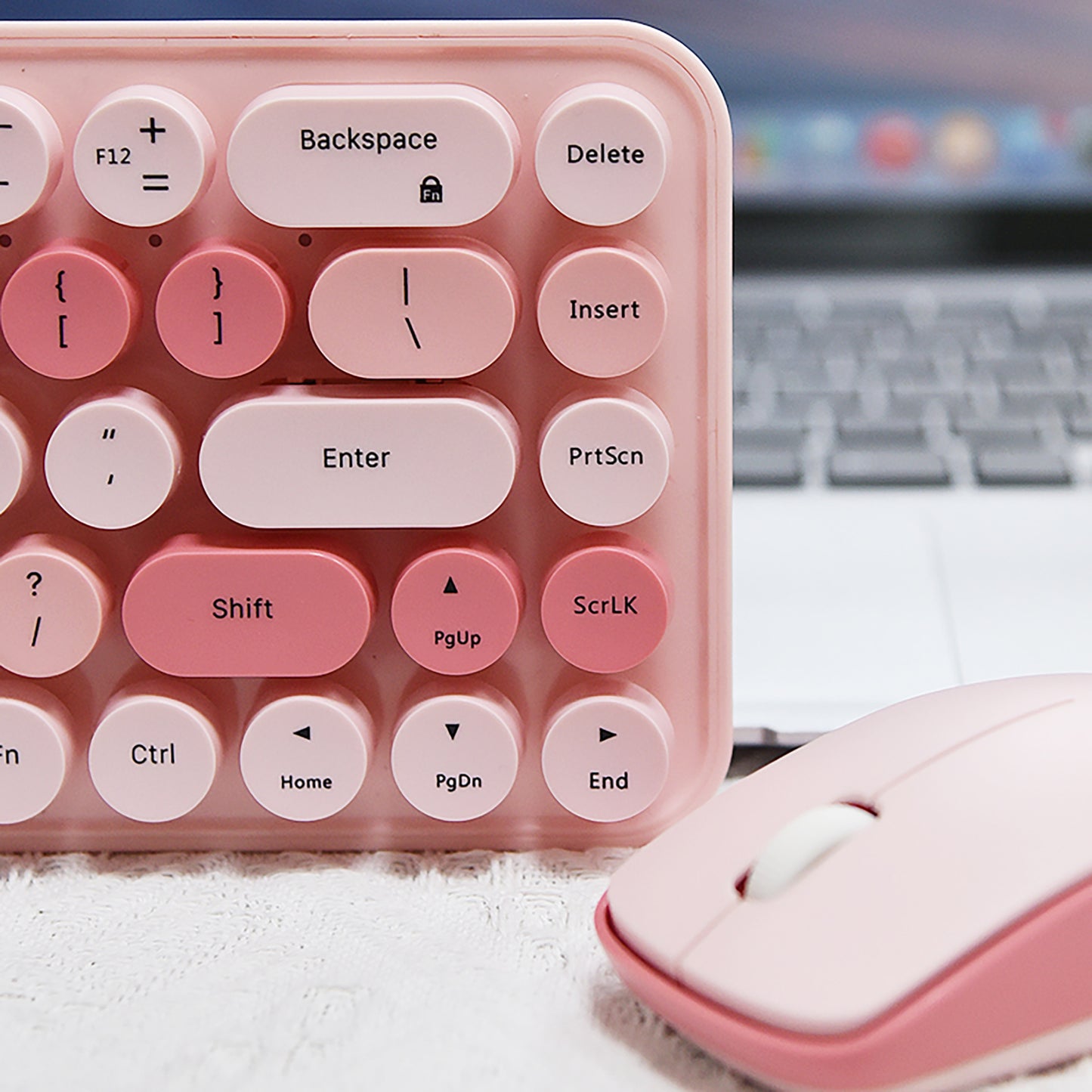 Compact 68 Key Colorful Wireless Keyboard and Mouse Combo