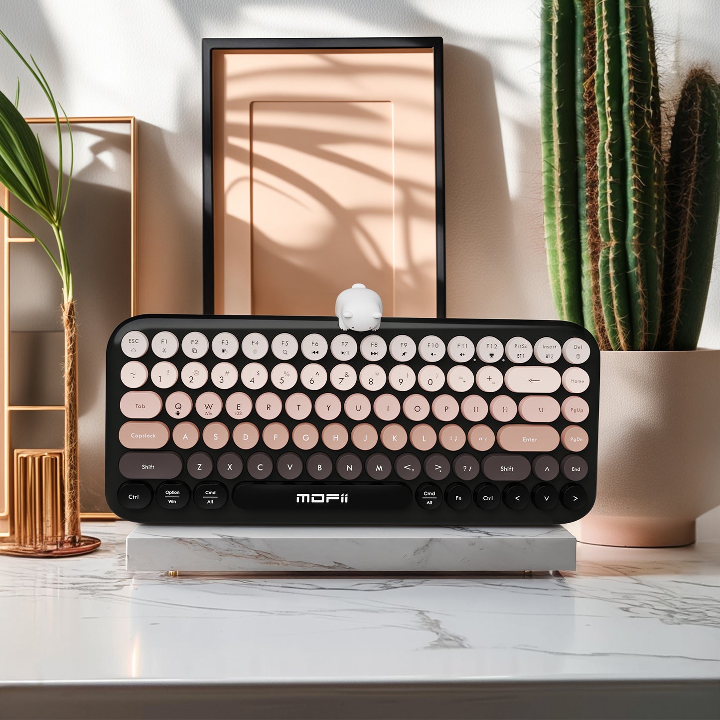 Colorful Dual Mode Wireless Keyboard with Magnetic Bear