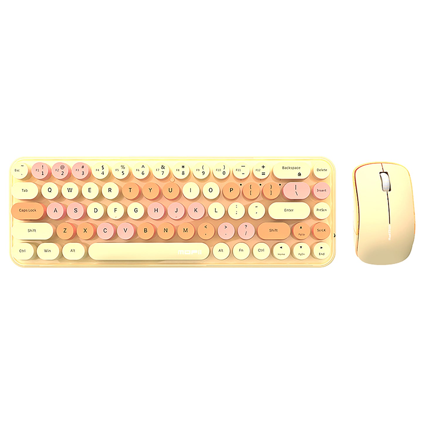 Compact 68 Key Colorful Wireless Keyboard and Mouse Combo