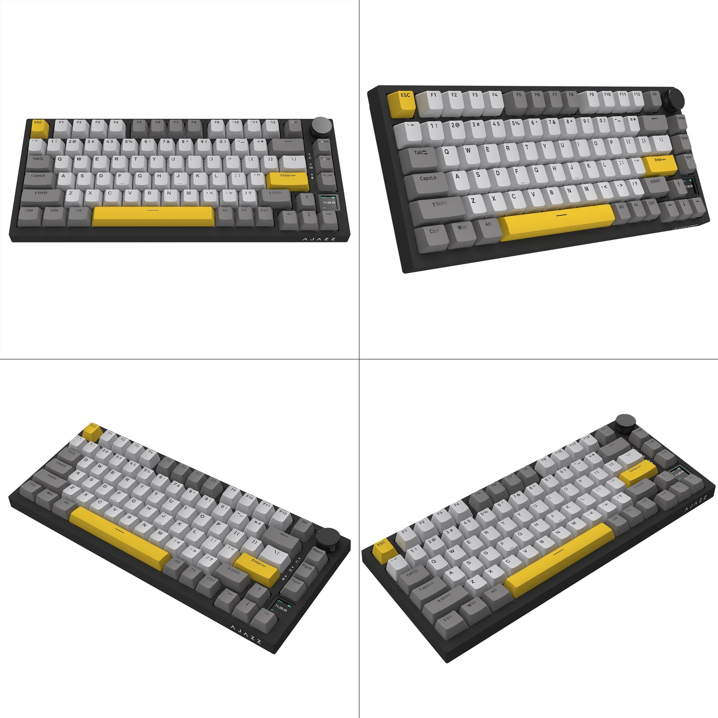 AJAZZ AK820 Pro 75% Gasket RGB Wireless Mechanical Keyboard with TFT Screen and Volume knob