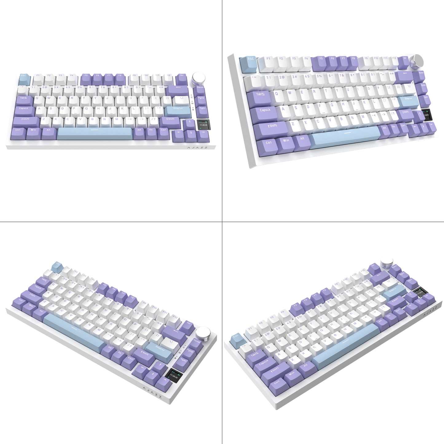AJAZZ AK820 Pro 75% Gasket RGB Wireless Mechanical Keyboard with TFT Screen and Volume knob