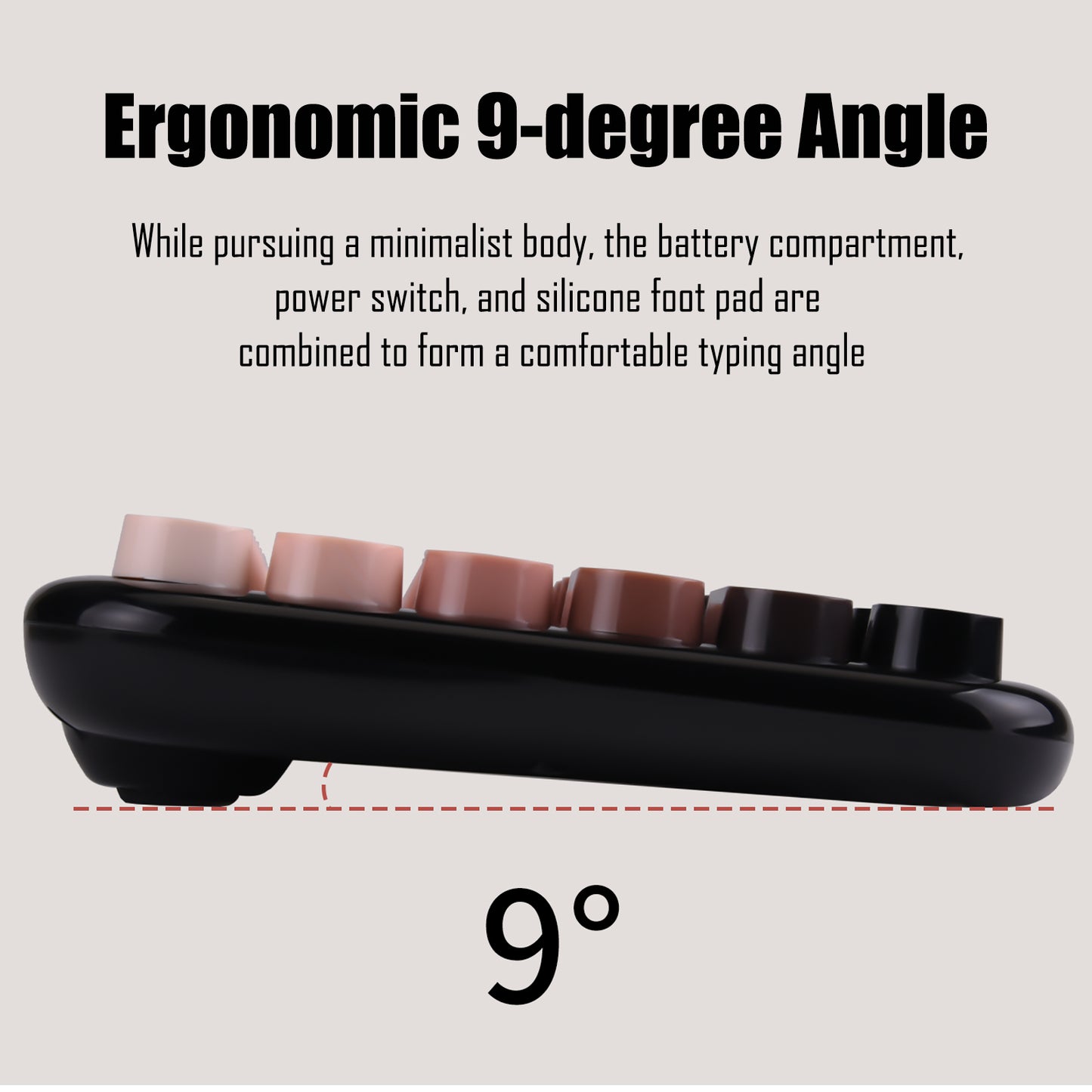 Colorful Dual Mode Wireless Keyboard with Magnetic Bear