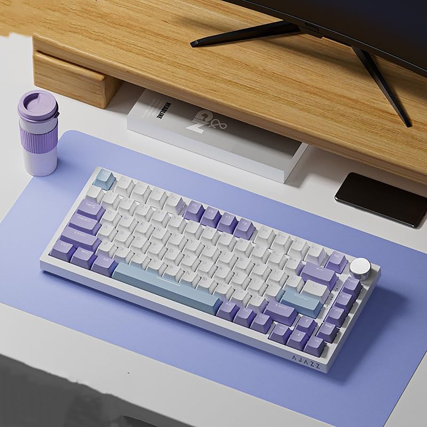 AJAZZ AK820 75% Wired RGB Gasket Mechanical Keyboard with Volume Knob