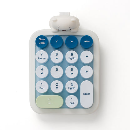 Colorful Wireless Numeric Keypad with Bear Silicone Case, Cute Bubble Numpad