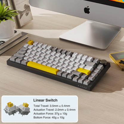 AJAZZ AK820 75% Wired RGB Gasket Mechanical Keyboard with Volume Knob