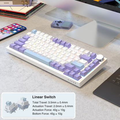 AJAZZ AK820 75% Wired RGB Gasket Mechanical Keyboard with Volume Knob