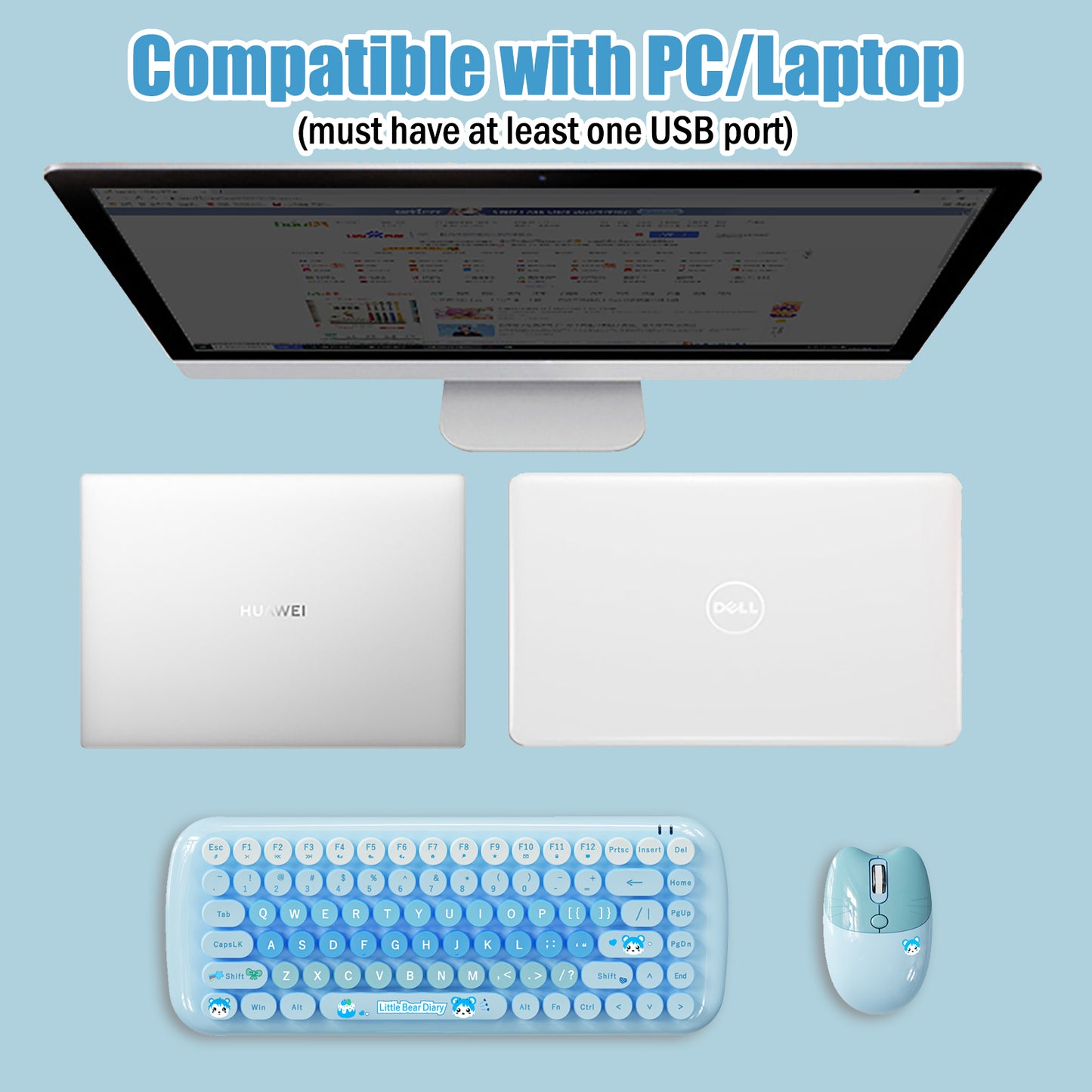 Candy Color 80% TKL Wireless Keyboard and Mouse Combo