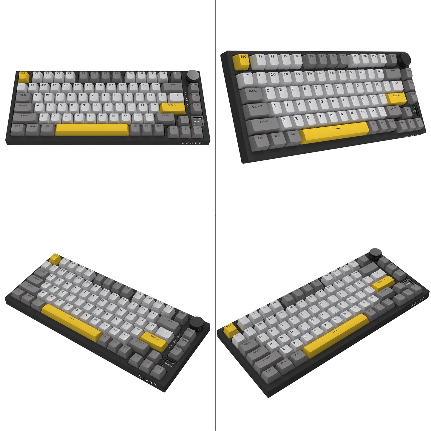 AJAZZ AK820 75% Wired RGB Gasket Mechanical Keyboard with Volume Knob
