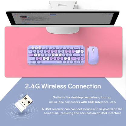 Compact 68 Key Colorful Wireless Keyboard and Mouse Combo