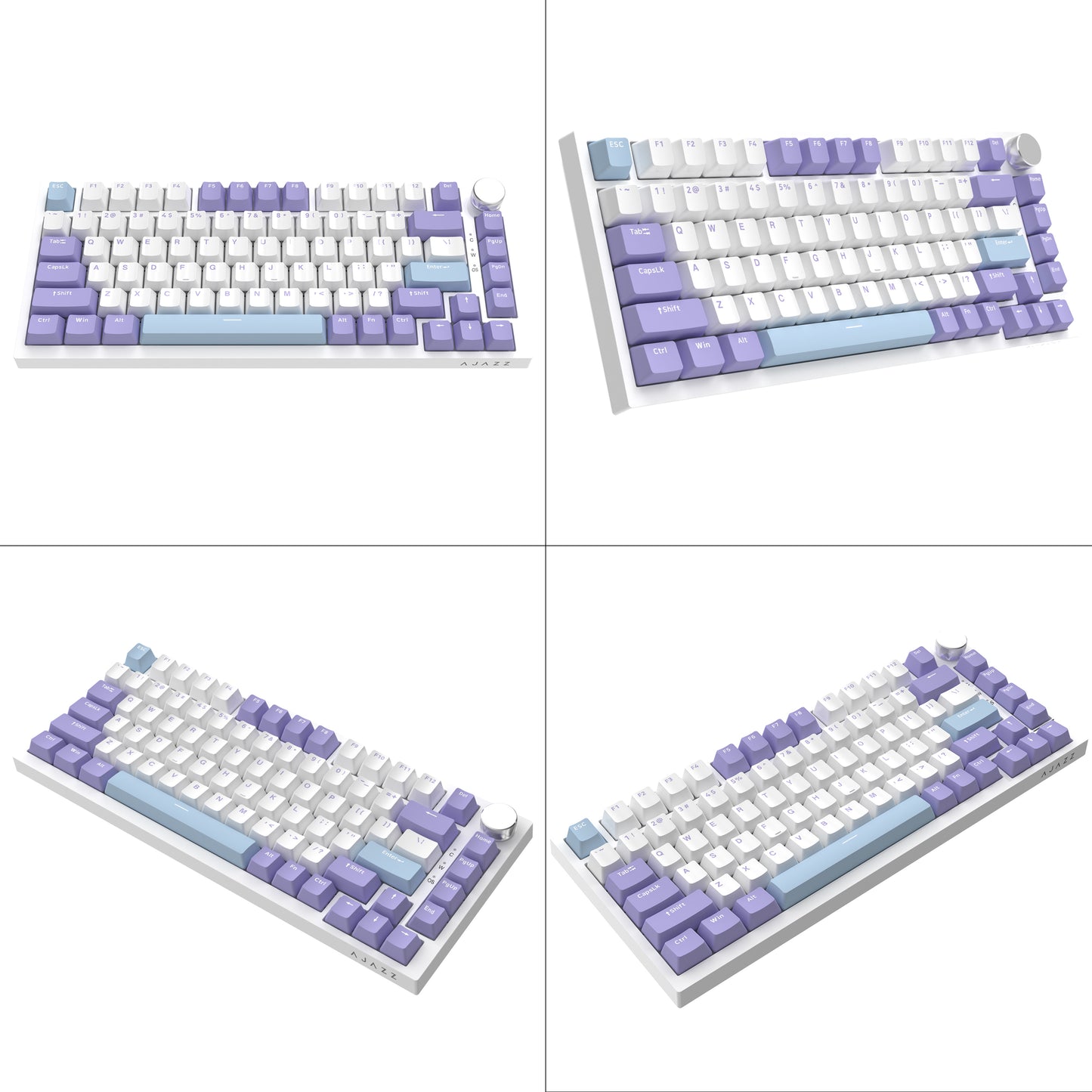 AJAZZ AK820 75% Wired RGB Gasket Mechanical Keyboard with Volume Knob