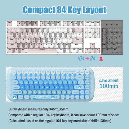 Candy Color 80% TKL Wireless Keyboard and Mouse Combo
